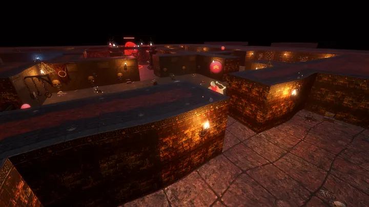 Torch-lit halls.